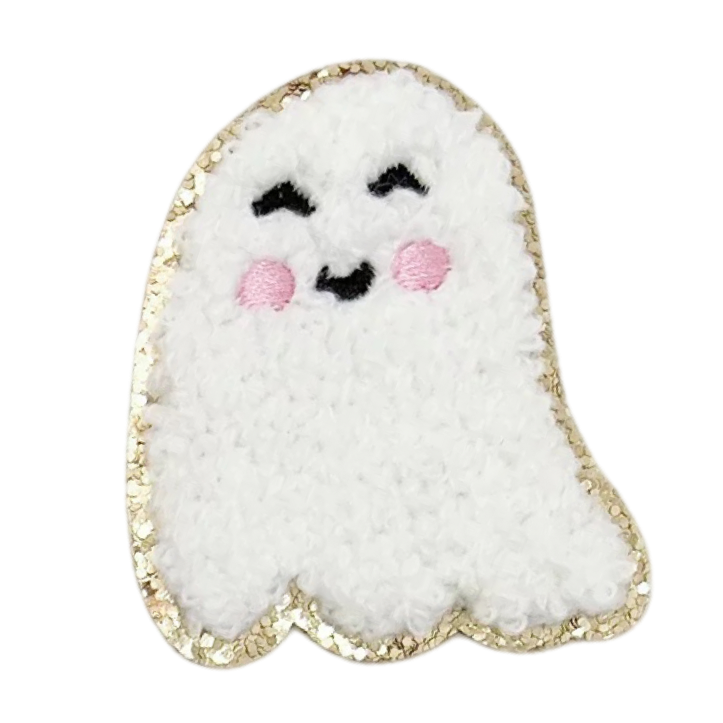 White Ghost Self Adhesive Chenille Patch