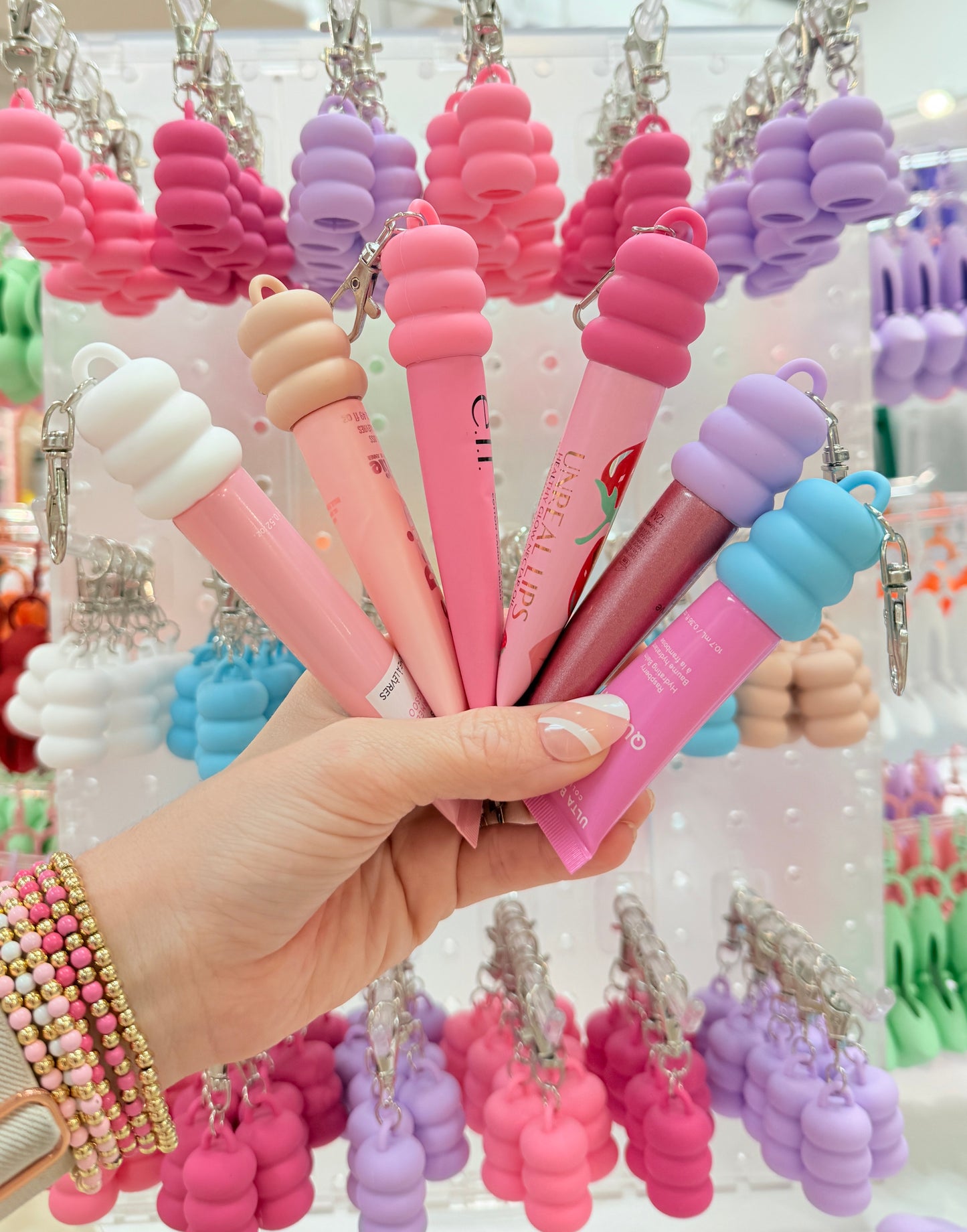 Lip Gloss Holder Keychain - Cap