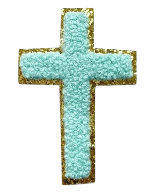 Blue Cross Self Adhesive Chenille Patch