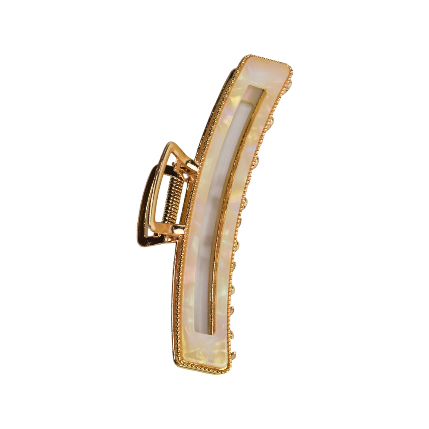Metal Claw Clip in Cream Curved